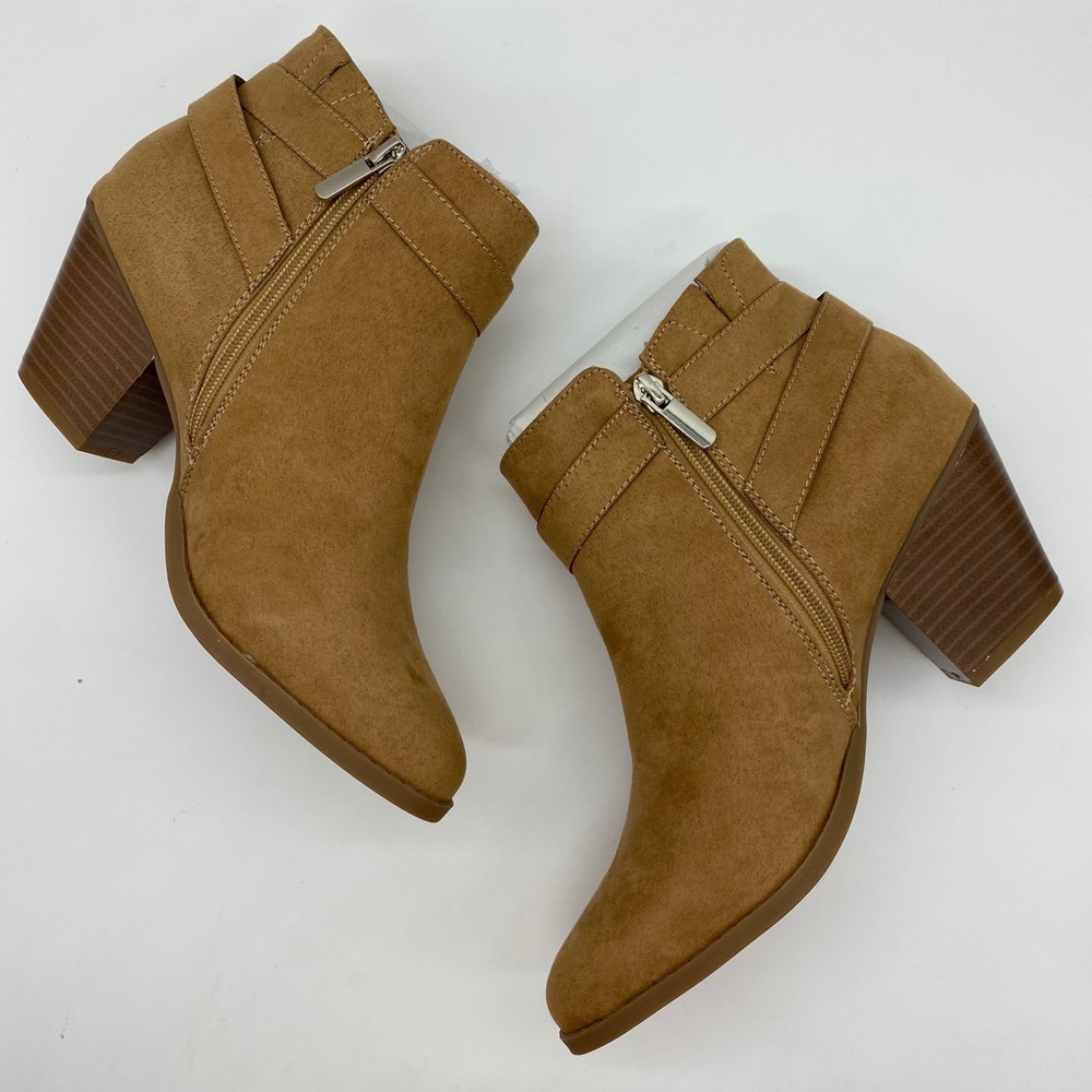 Torrid Beige Faux Suede Side Bow Ankle Bootie - Picture 10 of 16